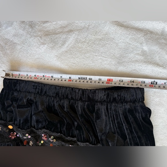 Lapis Black Velvet Lace Sequin Skirt Large Romantic Goth Y2K - Picture 8 of 8